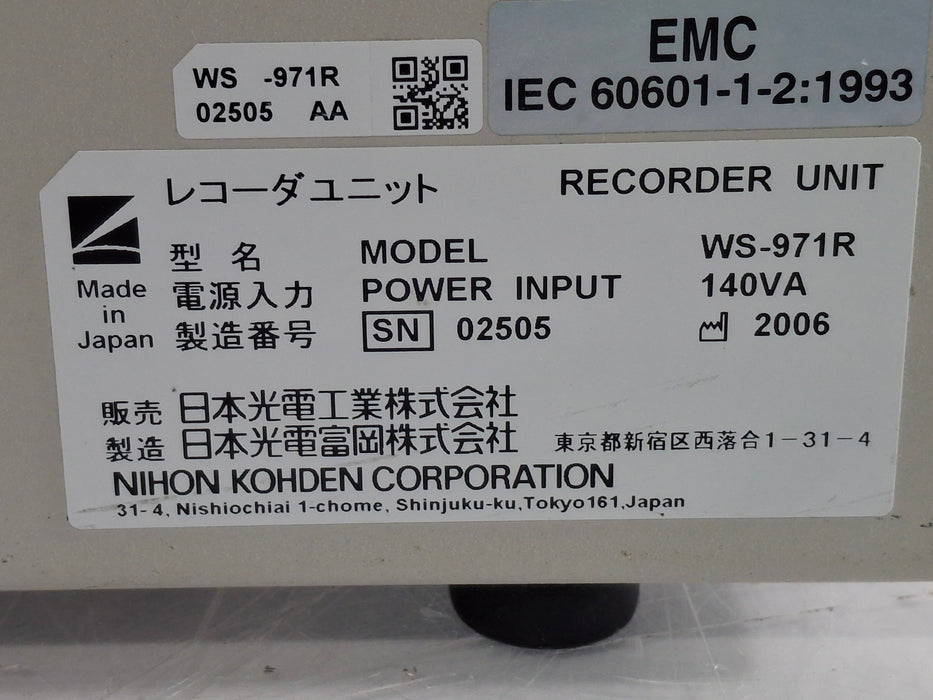 Nihon Kohden WS-971R Patient recorder