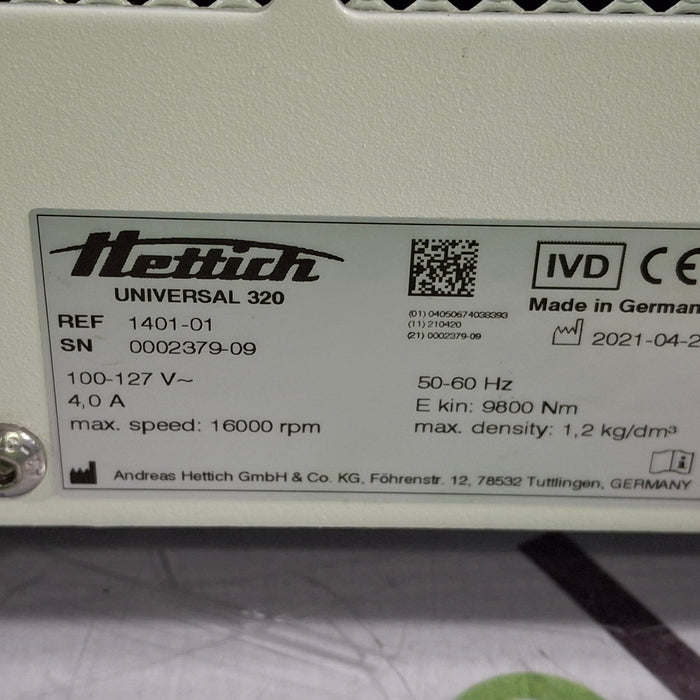 Hettich Universal 320 Type 1401-01 Zentifugen Benchtop Centrifuge