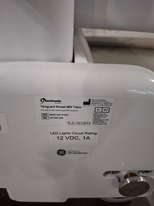 Sentinelle Medical Vanguard Breast MRI Auxiliary Table