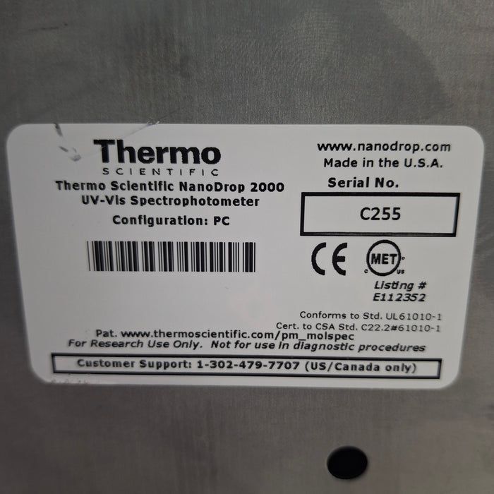 Thermo Scientific NanoDrop 2000 UV-Vis Spectrophotometer