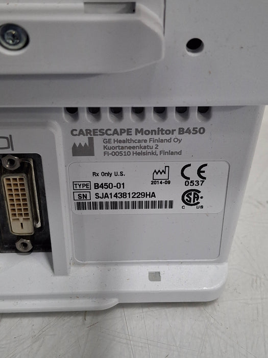 GE Healthcare Carescape B450 Critical Care Patient Monitor