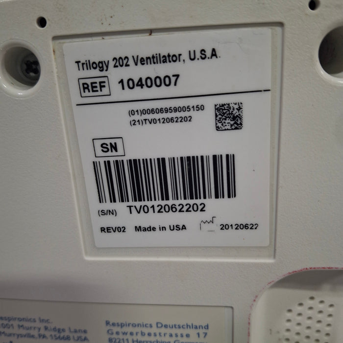 Respironics Trilogy 202 Ventilator