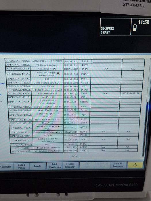 GE Healthcare Carescape B450 Critical Care Patient Monitor