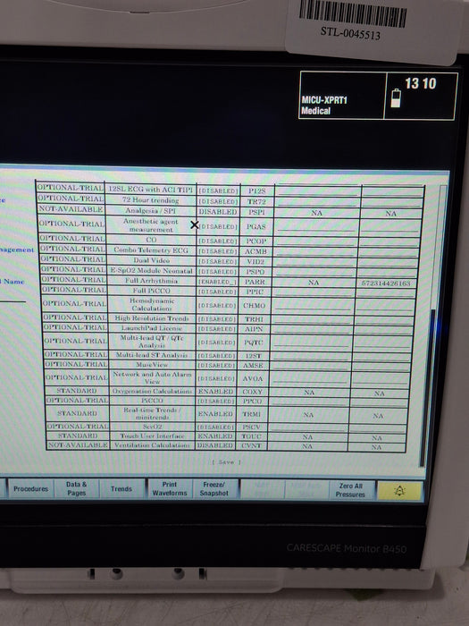GE Healthcare Carescape B450 Critical Care Patient Monitor