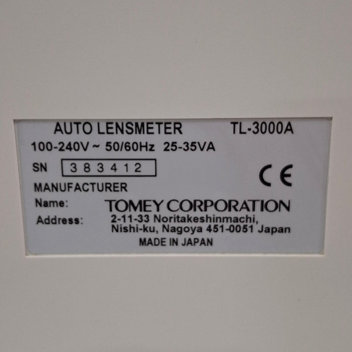 Tomey TL-3000A Auto Lensmeter
