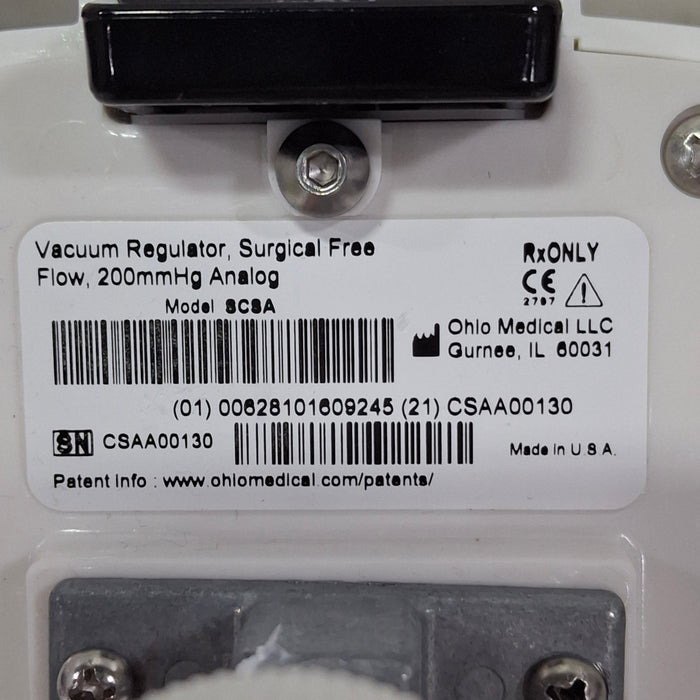 Ohio Medical Corporation SCSA Vacuum Regulator