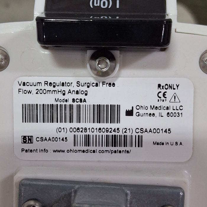 Ohio Medical Corporation SCSA Vacuum Regulator