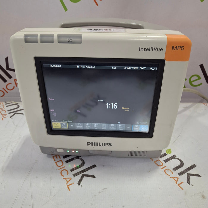 Philips Intellivue MP5 - ECG, OxiMax SpO2, NIBP Patient Monitor