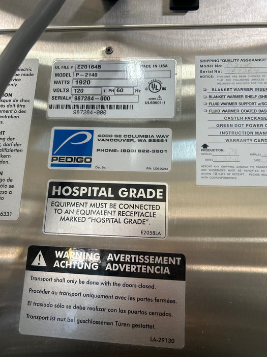 Pedigo Products, Inc. P-2140 Warming Cabinet