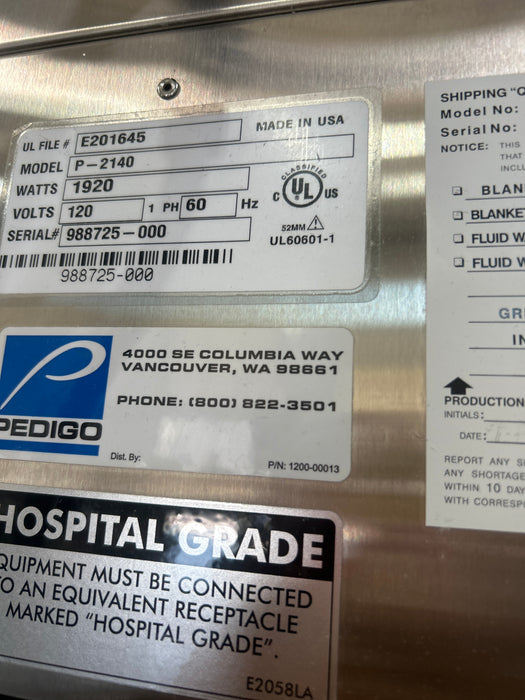 Pedigo Products, Inc. P-2140 Warming Cabinet