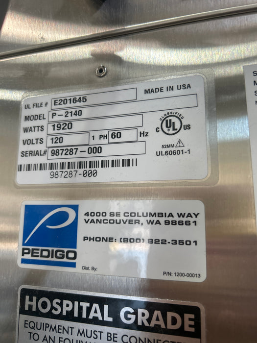Pedigo Products, Inc. P-2140 Warming Cabinet