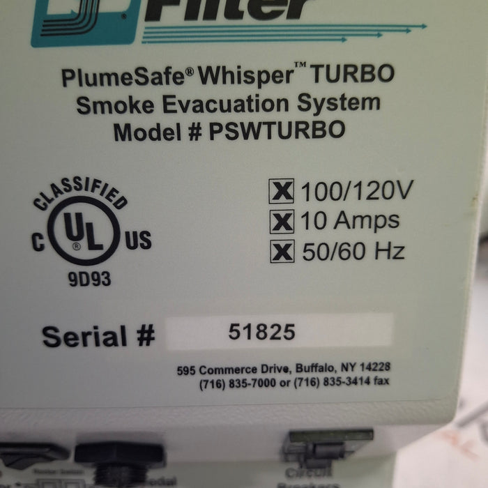 Buffalo Filter PlumeSafe Whisper Turbo Smoke Evacuation System