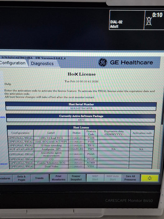 GE Healthcare Carescape B450 Critical Care Patient Monitor