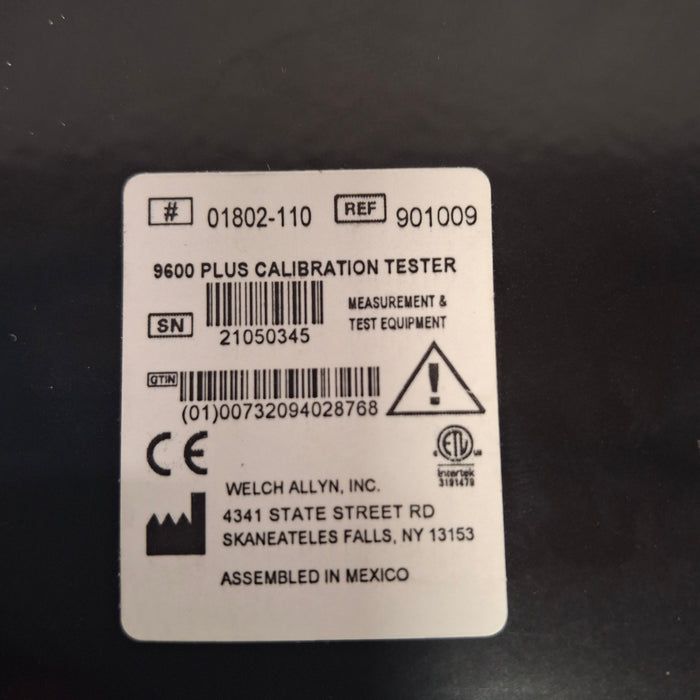 Welch Allyn 9600 Plus Calibration Tester