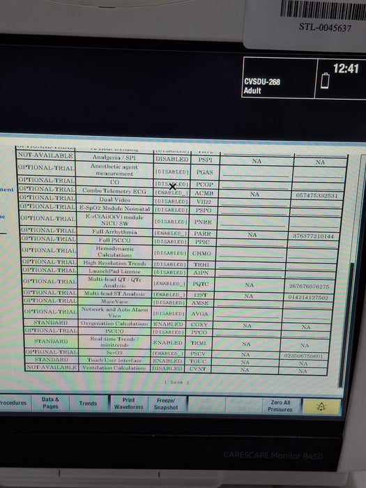 GE Healthcare Carescape B450 Critical Care Patient Monitor