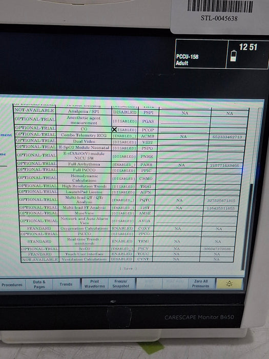 GE Healthcare Carescape B450 Critical Care Patient Monitor
