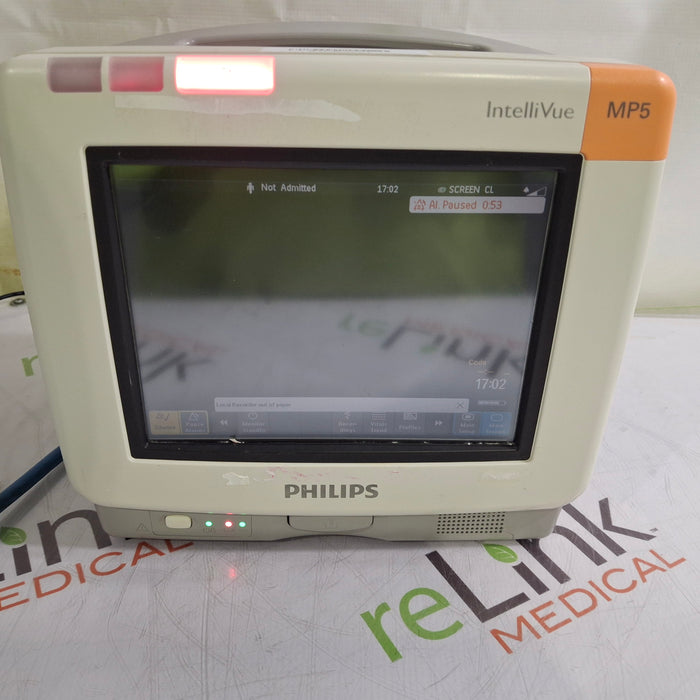Philips Intellivue MP5 - ECG, Oximax SpO2, NIBP, Press, Temp CO2 Patient Monitor