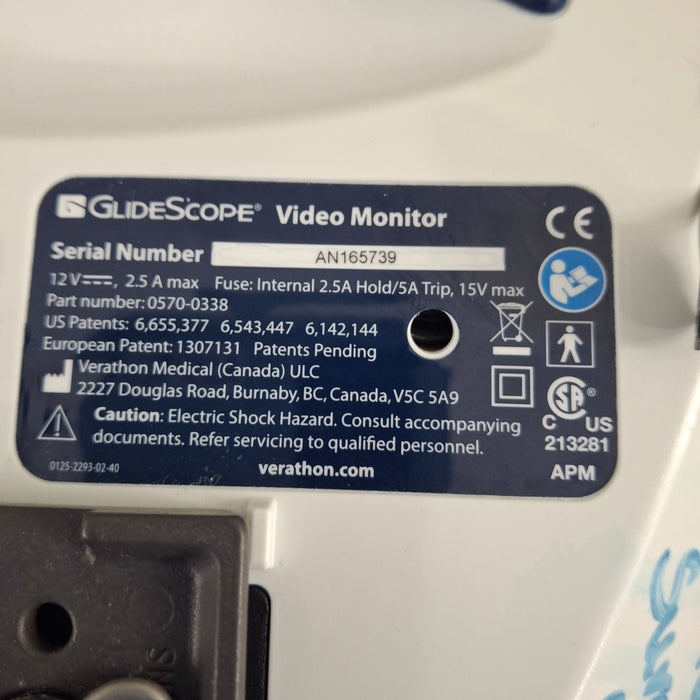 Verathon Medical, Inc Glidescope Video Monitor w/ 0570-0307 Baton