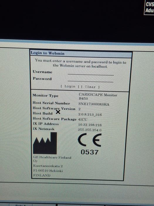 GE Healthcare Carescape B450 Critical Care Patient Monitor