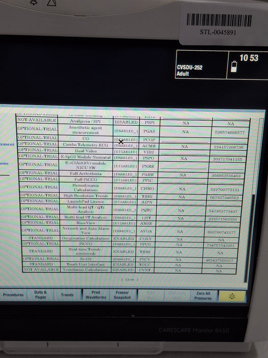 GE Healthcare Carescape B450 Critical Care Patient Monitor