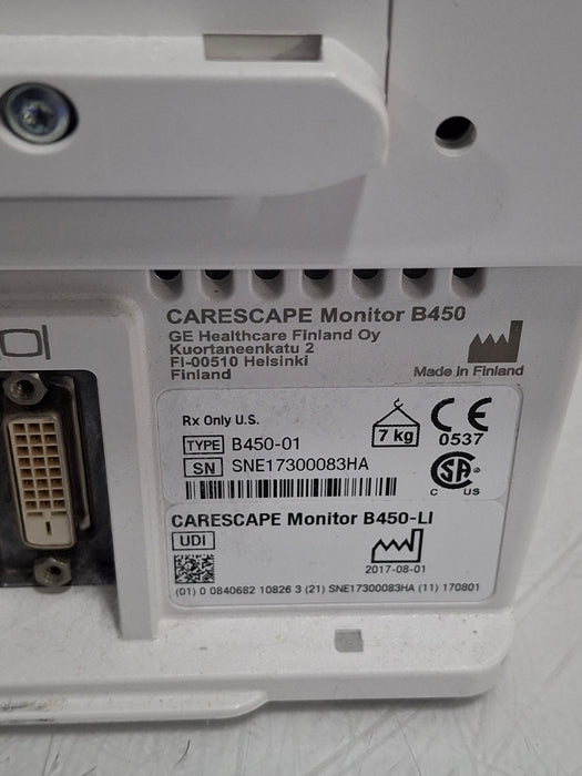 GE Healthcare Carescape B450 Critical Care Patient Monitor