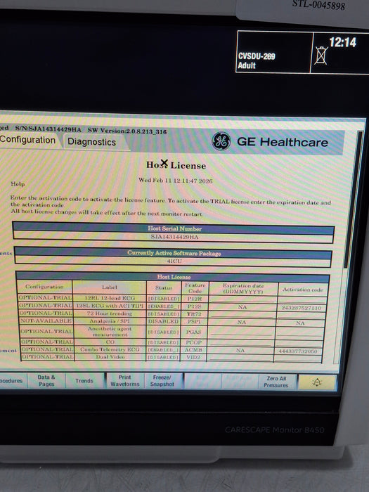 GE Healthcare Carescape B450 Critical Care Patient Monitor