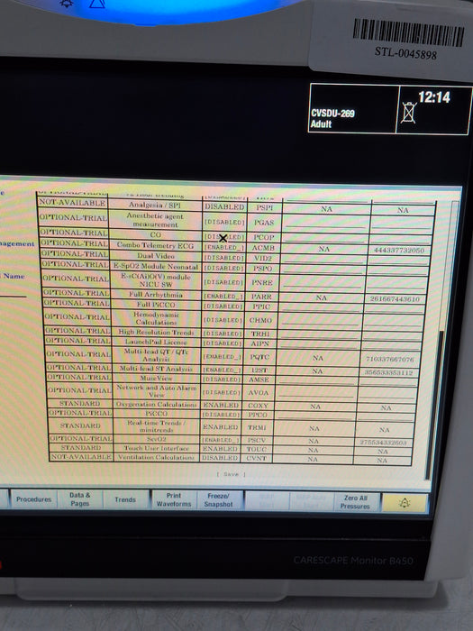 GE Healthcare Carescape B450 Critical Care Patient Monitor