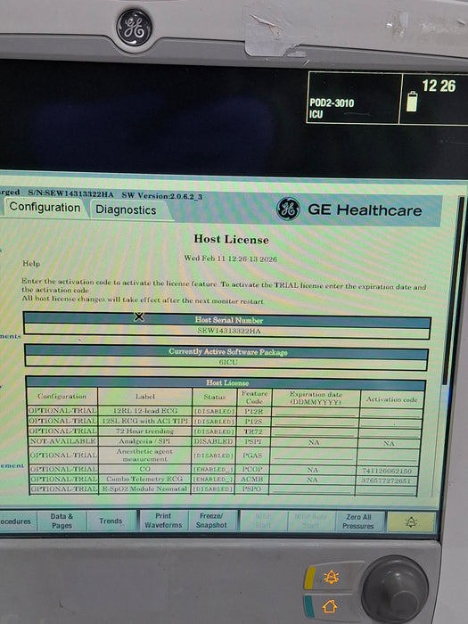 GE Healthcare Carescape B650 Critical Care Patient Monitor
