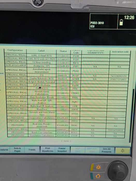 GE Healthcare Carescape B650 Critical Care Patient Monitor