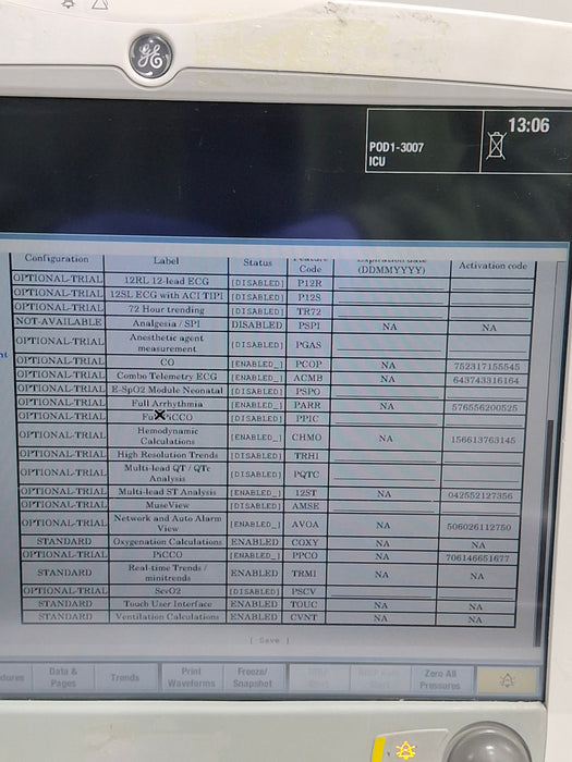 GE Healthcare Carescape B650 Critical Care Patient Monitor