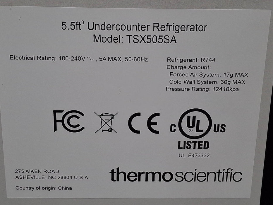 Thermo Scientific TSX505SA 5.5ft Undercounter Refrigerator