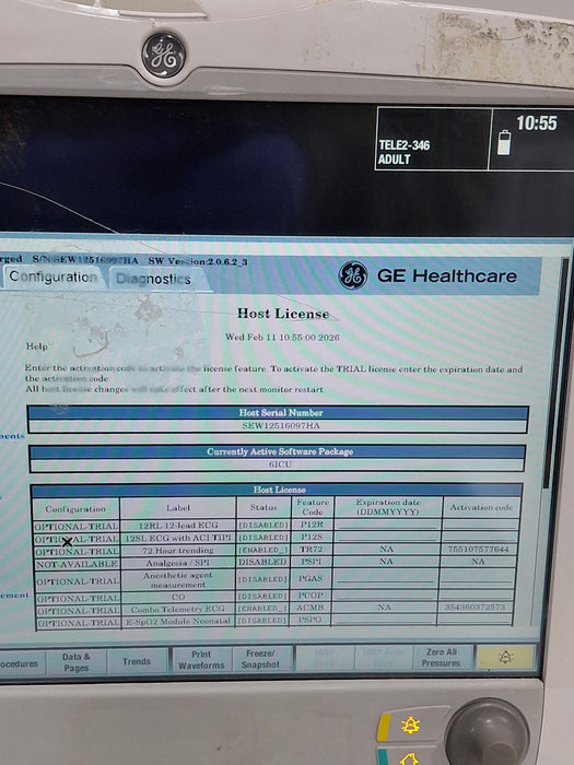 GE Healthcare Carescape B650 Critical Care Patient Monitor