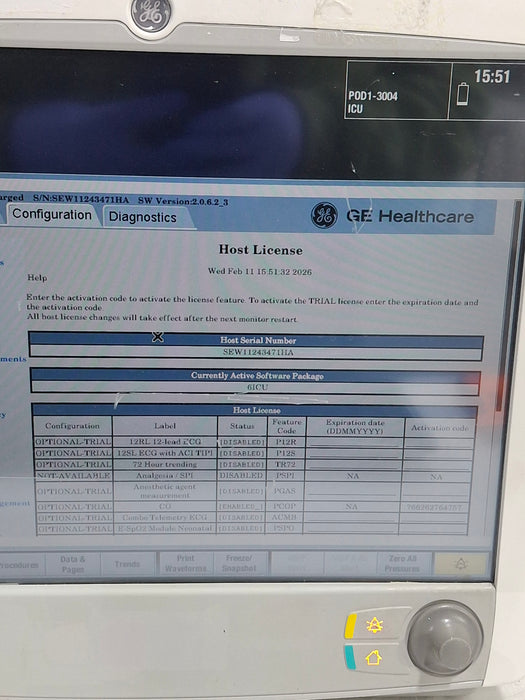 GE Healthcare Carescape B650 Critical Care Patient Monitor