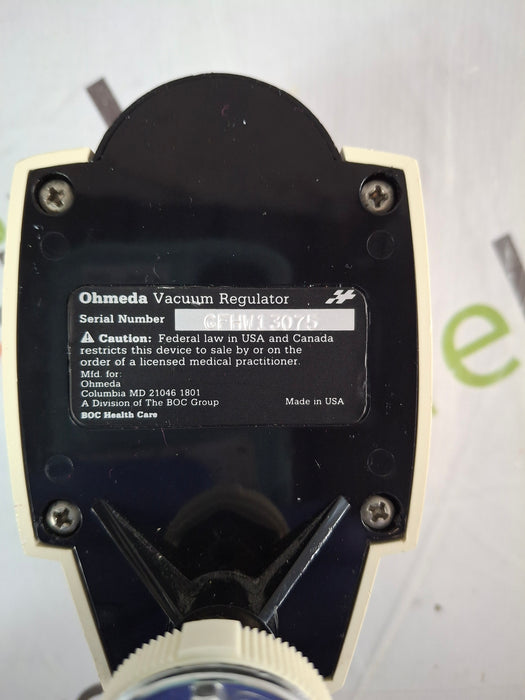 Ohmeda Medical Vacuum Regulator