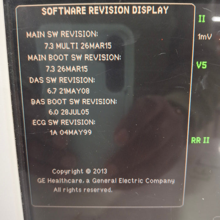 GE Healthcare Dash 3000 - GE/Nellcor SpO2 Patient Monitor