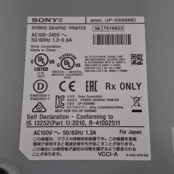 Sony UP-X898MD Hybrid Graphic Printer