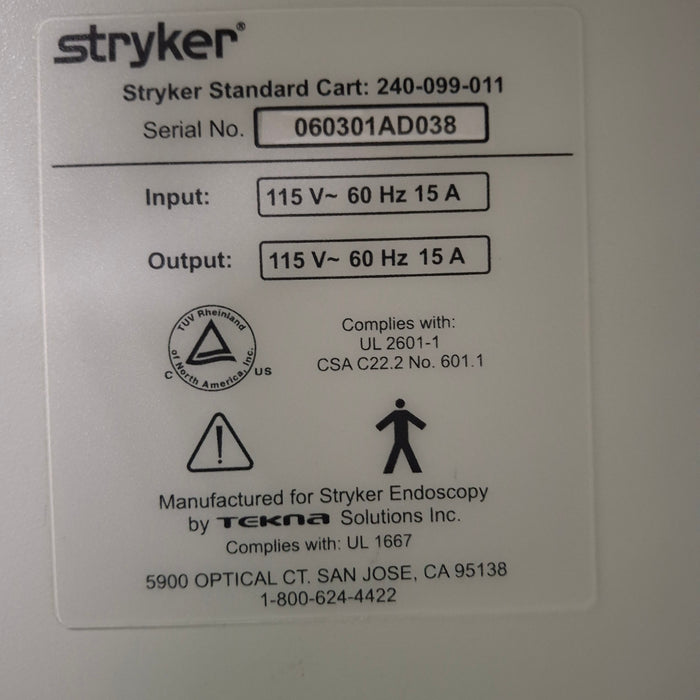 Stryker 240-099-011 Standard Cart
