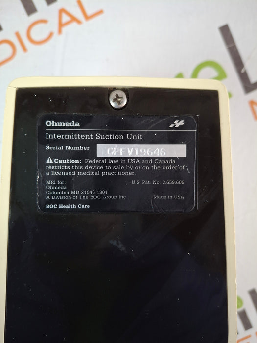 Ohmeda Medical 200 Intermittent Suction Unit