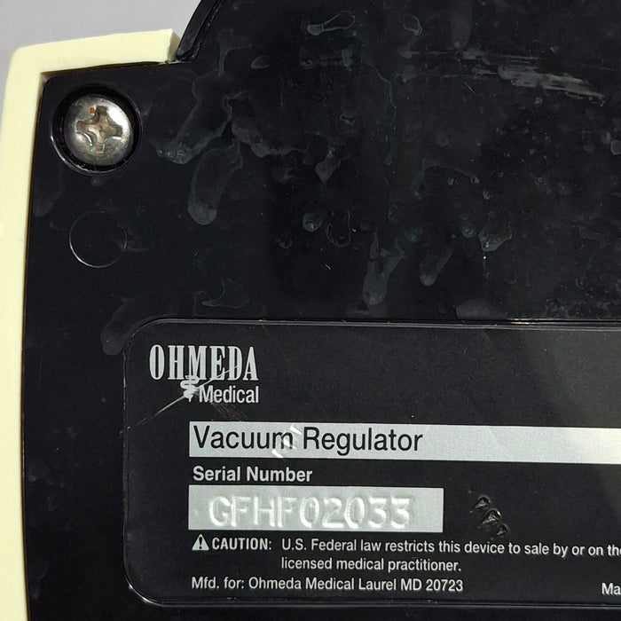 Ohmeda Medical Vacuum Regulator