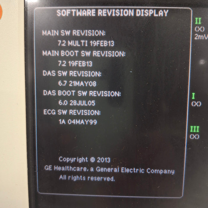 GE Healthcare Dash 3000 - Masimo SpO2 Patient Monitor