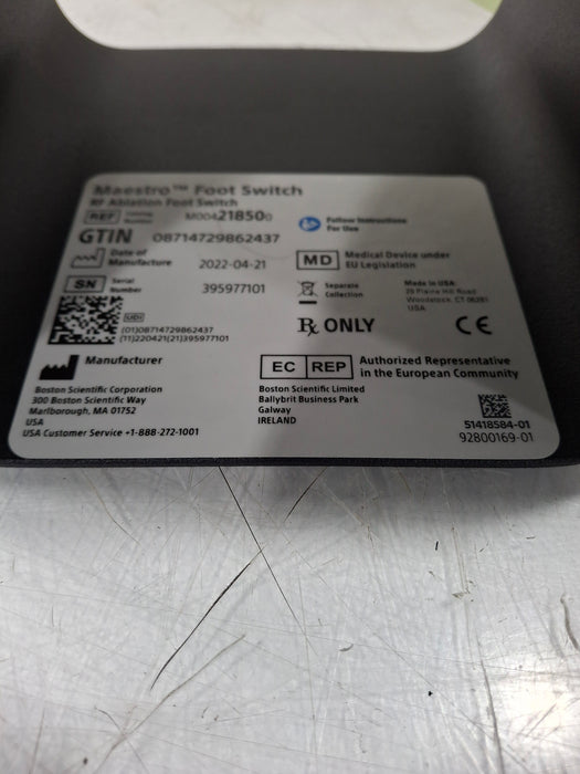 Boston Scientific 21850 Maestro RF Ablation Foot Switch Accessory