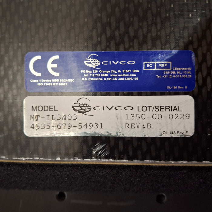 CIVCO Medical Solutions Medtec MT-IL3403 Couch Top Overlay