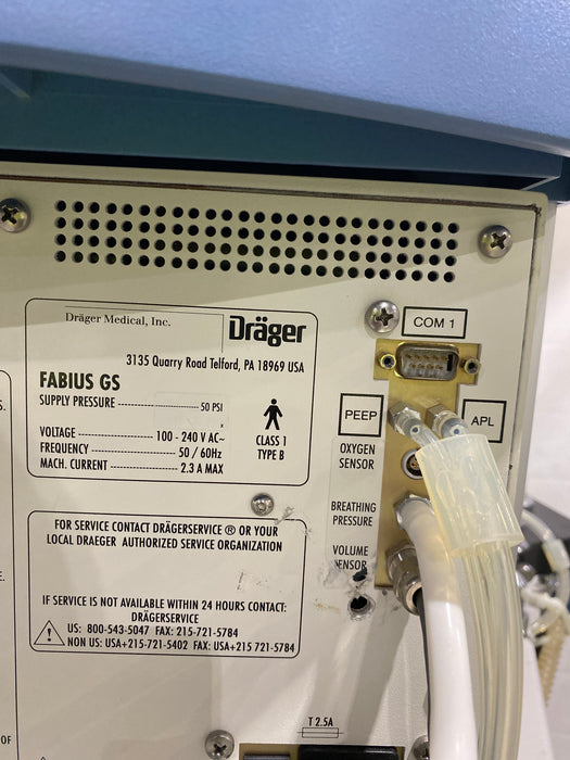 Draeger Medical Fabius GS Anesthesia Machine