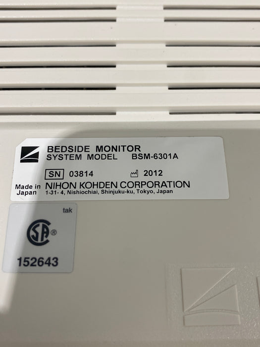 Nihon Kohden Life Scope BSM-6301A Patient Monitor