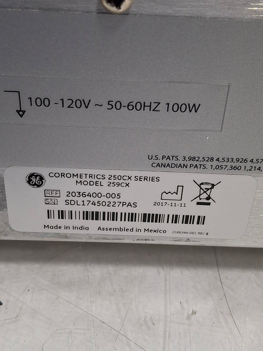 GE Healthcare Corometrics 250cx Series Model 259cx Fetal Monitor
