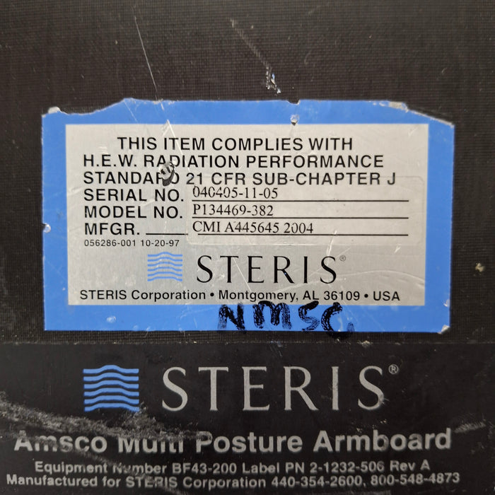 Steris P134469-382 Amsco Shoulder Table Beach Chair with Head Rest