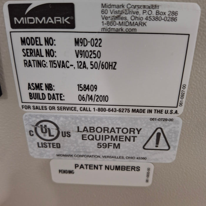Midmark M9D Autoclave Sterilizer
