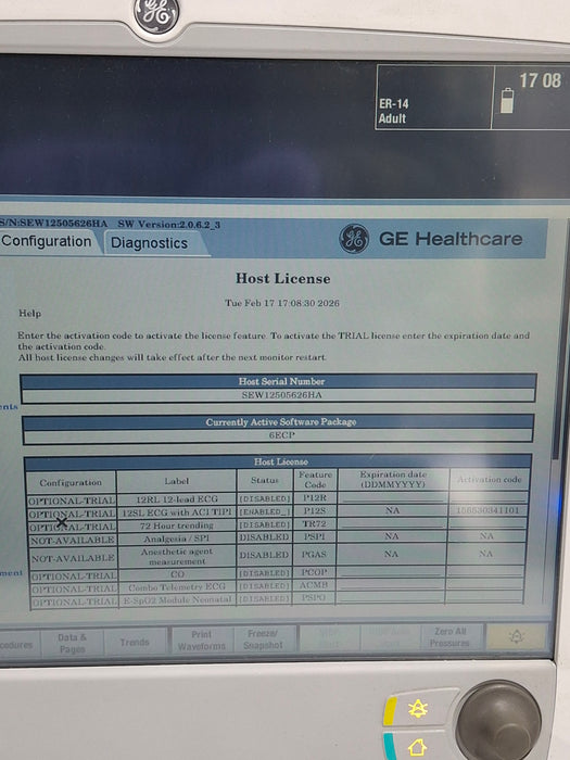 GE Healthcare Carescape B650 Emergency Care Patient Monitor