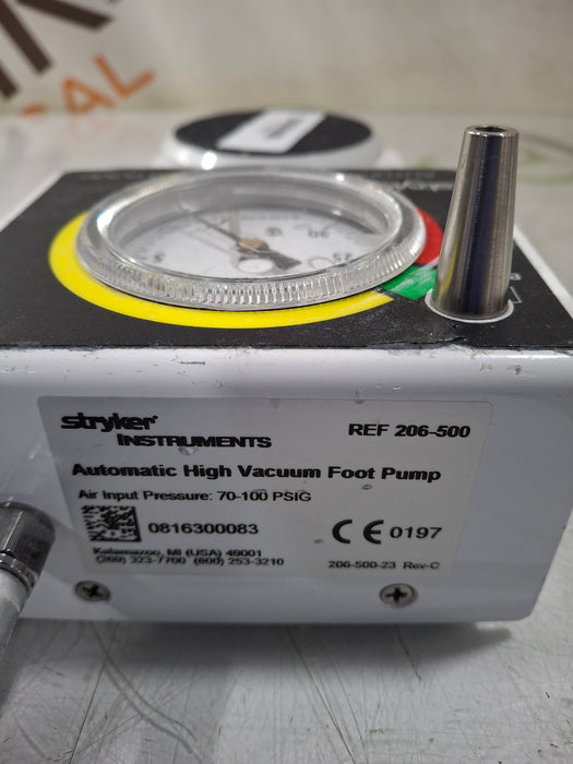 Stryker 206-500 Automatic High Vacuum Foot Pump