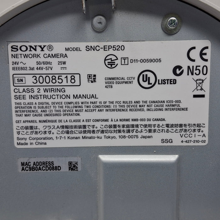 Sony SNC-EP520 IPELA Commercial PTZ Surveillance Camera